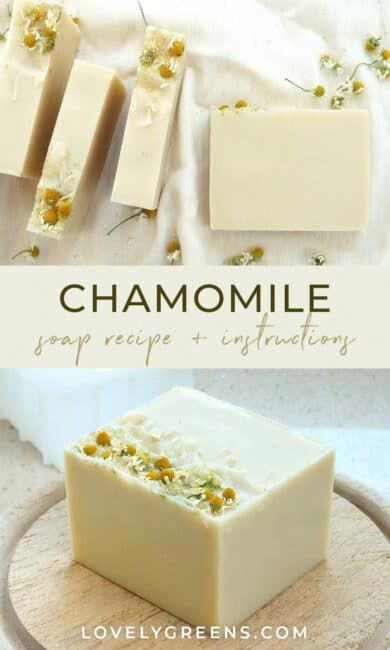 Sweetly scented natural chamomile soap recipe with essential oil, chamomile flowers, and freshly brewed chamomile tea Cold Press Soap Recipes, Soap Making For Beginners, Chamomile Soap, Lovely Greens, Natural Soaps Recipes, How To Make Soap, Almond Soap, Diy Soap Bars, Easy Soap Recipes