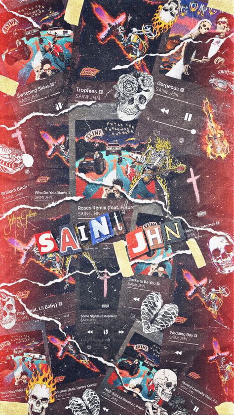 Saint Jhn Aesthetic Wallpaper, Saint Jhn Art, Saint Jhn Wallpaper, Saint Jhn Aesthetic, Music Asthetics Wallpaper, Saint Jhn, Rap Art, Hip Hop Wallpaper, Black Gel Nails