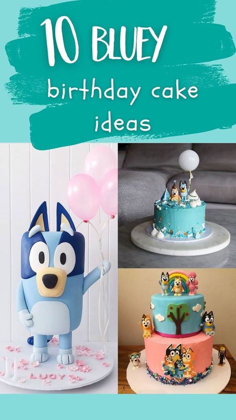 Bluey Birthday Cake Ideas, Bluey Birthday Cakes, Bluey Birthday Cake, Bingo Cake, Mum Cake, Blue Birthday Cakes, 4th Birthday Cakes, Bluey Birthday, 3rd Birthday Cakes