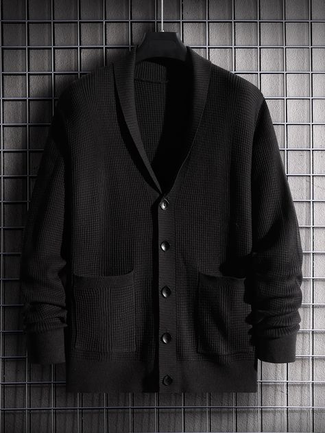 Mens Black Cardigan, Men Knitwear, Plain Cardigan, Button Front Cardigan, Mens Cardigan, Men Clothing, Black Cardigan, Random Things, Fashion Online Shop