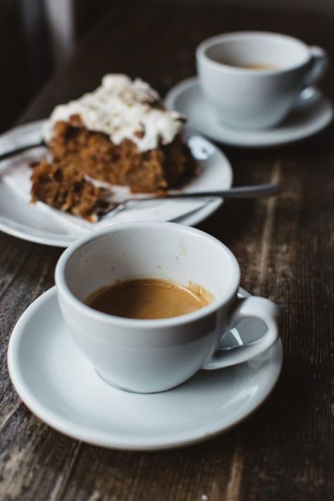 Close up of espresso coffee with cake behind Coffee And Cake Photography, Cake And Coffee, Coffee And Cake, Blueberry Coffee, Coffee Shot, Slice Of Cake, Dessert Photography, Cake Photography, Coffee Cake Recipes