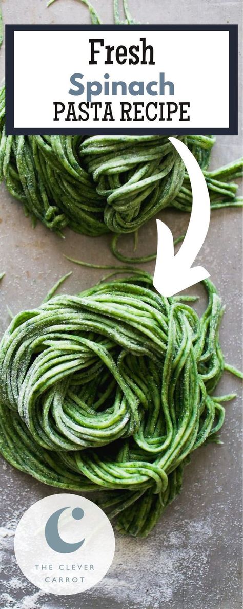 Creating beautiful fresh pasta right at home is much easier than you may think! Today you'll learn how to make fresh spinach pasta dough from start to finish that comes out an amazing green color. Best of all it has only 4 ingredients! I’ve included 3 different mixing methods for you to choose from: by hand, with a food processor, and Kitchen Aid stand mixer. Food Processor Meals, Vegetable Pasta Dough, Fresh Spinach Pasta Recipes, Spinach Pasta Dough, Green Noodles Pasta, How To Make Fresh Pasta, How To Make Spinach Pasta, Homemade Basil Pasta Dough, Home Made Pasta Recipe