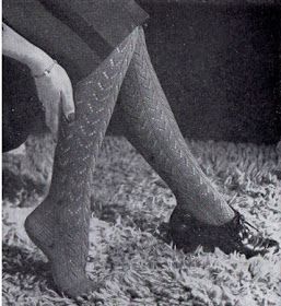 1940's Knitting - Lace Stockings free pattern Knitted Tights Pattern, Knitted Thigh Highs, Vintage Stocking Pattern, Knit Tights Pattern, Knitted Stuff, Crochet Lingerie, Primitive Technology, Knitting Lace, Socks Knitting