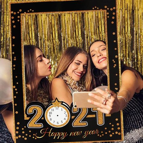 Home Photo Booth, Merry Christmas Photo Frame, Photo Booth Frame Prop, Marco Polaroid, New Year Eve Party, Happy Balloons, Frame Props, Happy New Year Photo, Happy New Years Eve