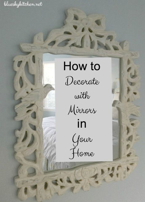 How to Decorate with Mirrors in Your Home. Mirrors should be treated as beautiful accessories. See how we've used them in our home. What To Put Around A Mirror, Using Mirrors To Decorate, Decorate With Mirrors, Foyer Mirror, Mirror Decor Ideas, Multiple Mirrors, Interior Design Career, Farmhouse Mirrors, Mirror Design Wall