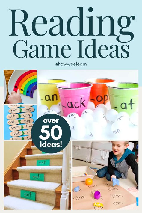 Reading Games For Kindergarten, Learning To Read Games, Teaching Kids To Read, Fun Reading Games, Teach Kids To Read, Reading Games For Kids, Fun Reading Activities, Writing Games, Teach Reading