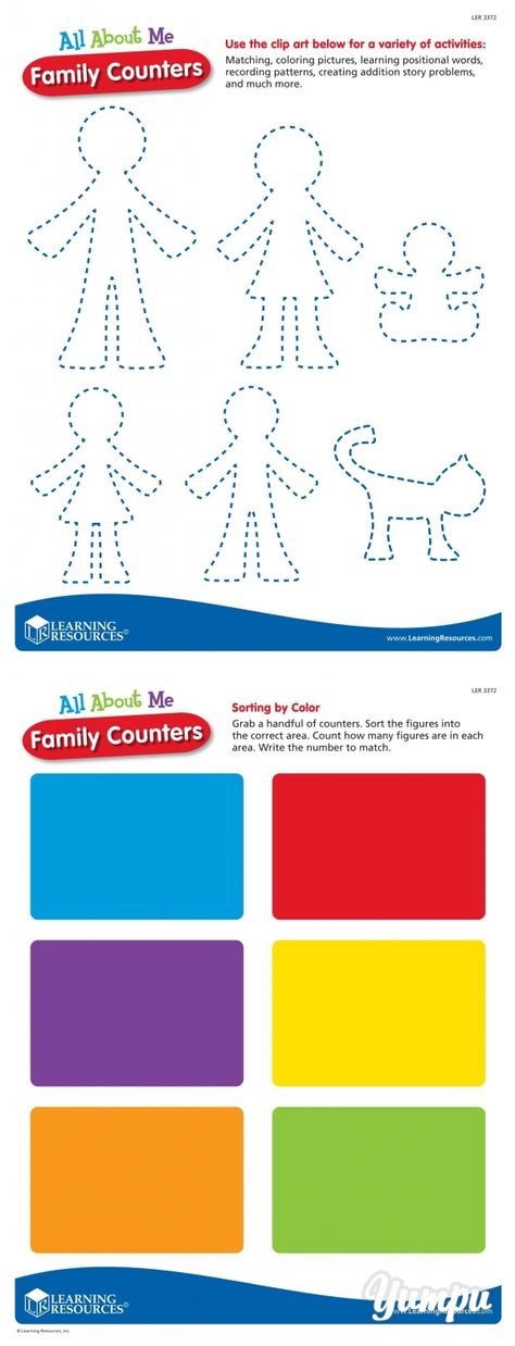 Family Counters Activities, Early Learning Activities, All About Me, Preschool Math, Preschool Ideas, All About Me!, Learning Resources, Early Learning, Preschool Activities