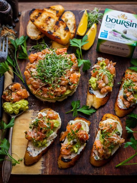 Dennis Prescott, Tartare Recipe, Salmon Tartare, Tummy Yummy, Holiday Appetizer, Spicy Salmon, Smashed Avocado, Big Board, Holiday Appetizers