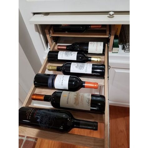 Wine Drawers - Wine Rack Cabinet Inserts | WineRacks.com Wine Storage Ideas, Cabinet Inserts, Contemporary Wine Cellar, Wine Storage Cabinets, Wine Bottle Storage, Kitchen Wine Rack, Pull Out Drawer, Sliding Drawers, Custom Wine Cellars