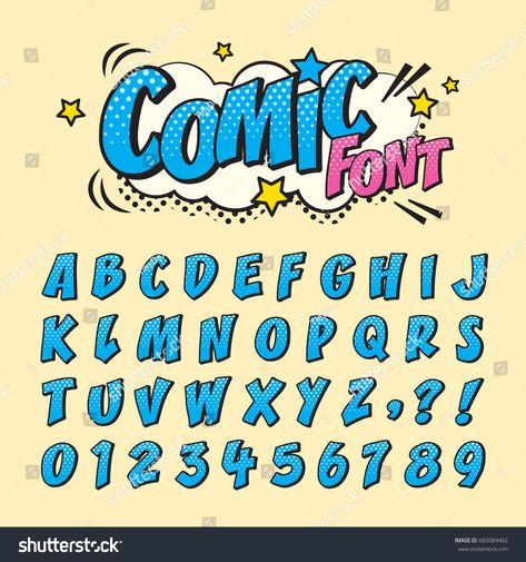 Comic retro font set. Alphabet letters Pop Art Font, Font Wallpaper, Comic Book Font, Letters Cursive, Letras Cool, Fonts Vintage, Font Love, Alfabet Font, Timeless Font