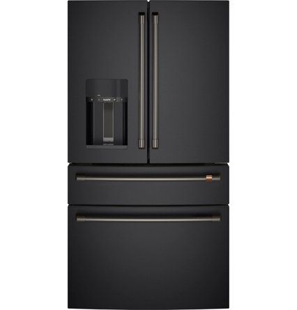 Café Café™ Counter Depth Bottom Freezer-French Door | Wayfair Cafe Appliances Matte Black, Cafe Appliances, 4 Door Refrigerator, Vegetable Drawer, Smart Refrigerator, Counter Depth Refrigerator, Counter Depth, Bottom Freezer, Structural Design