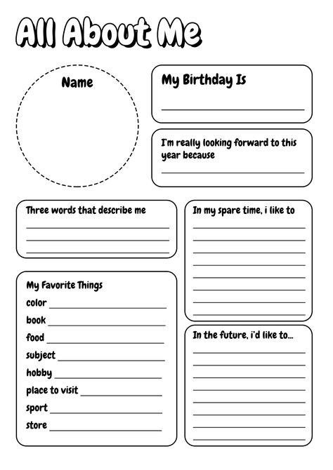 Get To Know Me Template For Adults, All About Me Worksheet Middle School, Middle School All About Me Sheet, All About Me Middle School Printable, All About Me Template For Adults, All About Me Elementary Free Printable, Elementary School Worksheets, Free Printable All About Me Worksheets, All About Me For Adults