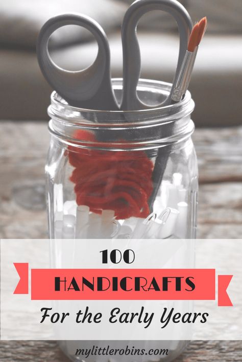 100 #handicrafts for toddlers and #preschoolers. Crate something beautiful with your little one! Elementary Handicrafts, Charlotte Mason Handy Crafts, Kids Handicrafts Ideas, Handiwork Ideas, Homeschool Handicrafts, Handicrafts For Kids, Meetup Ideas, Handicrafts Ideas, Charlotte Mason Preschool