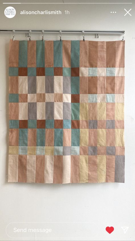 Wabi Sabi Quilting, Modern Denim Quilt, Monoprint On Fabric, Quilted Tapestry, Patchwork Aesthetic, Quilt Tapestry, Quilt Wall Art, Quilt Wall Hanging, Easy Quilt