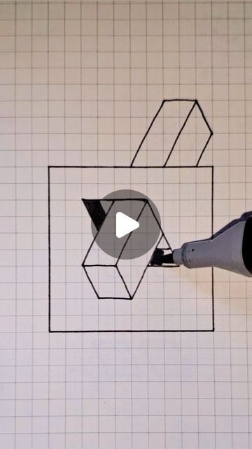 Impossible Shapes Step By Step, Optical Illusions On Graph Paper, Geometric Optical Illusions Patterns, Optical Illusions Art Drawing Easy, Illusion Art Creative, Illusion Art Drawing Simple, Optical Illusions Drawings, Illusion Tricks, Optical Illusion Paintings