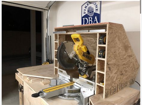 Mitersaw Station, Shop Workbench, Mitre Saw Dust Collection, Miter Station, Osb Plywood, Miter Saw Station, Saw Station, Mitre Saw Station, Saw Dust