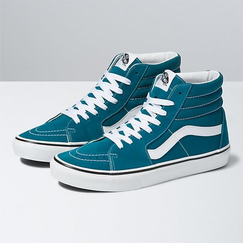 Vans Azul, Tenis Vans, Vans Outfit, Vans Store, Sneakers Vans, Vans Sk8 Hi, High Top Vans, Swag Shoes, Shoes High