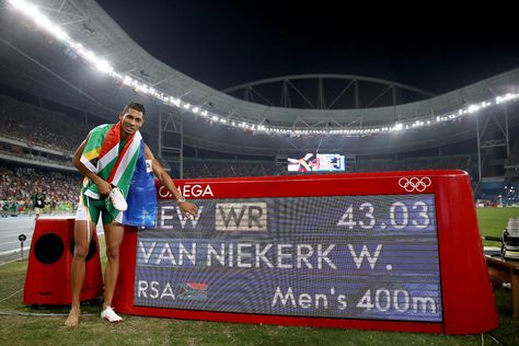 Wayde van Niekerk eyes 2021 Olympics, 400m world record - Canadian Running Magazine Wayde Van Niekerk, Van Niekerk, 2016 Olympic Games, Michael Johnson, Rio Olympics 2016, Usain Bolt, Rio Olympics, 400m, World Record