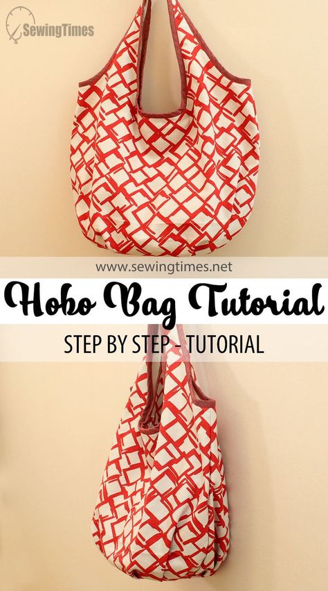 Shoulder Bag Patterns To Sew, Diy Drawstring Purse, Shopping Bag Tutorial, Hobo Bag Tutorials, Diy Fabric Purses, Diy Shoulder Bag, Hobo Bag Patterns, Tote Bag Pattern Free, Bags To Sew