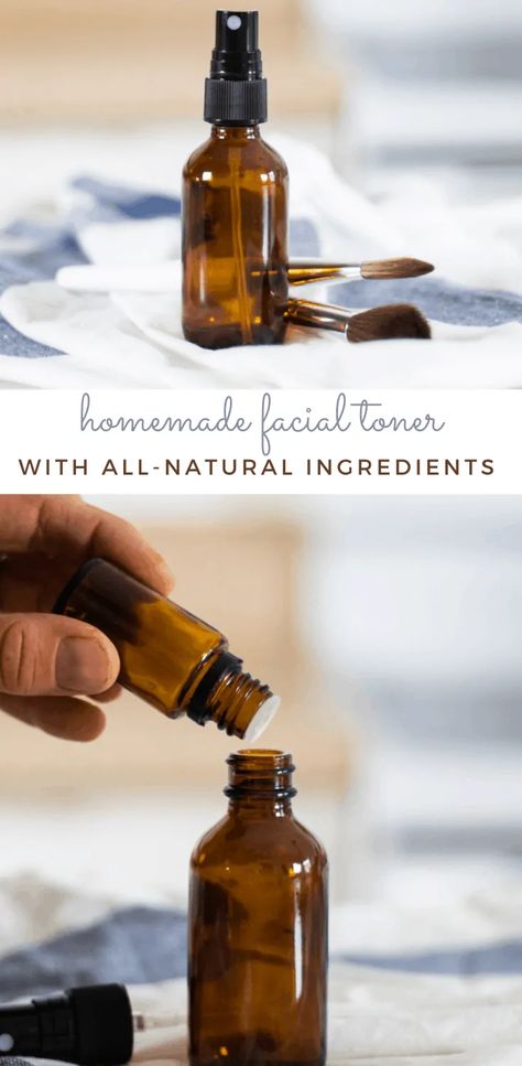 Learn how to make your own DIY facial toner with natural ingredients to help even out skin tone, restore pH levels, and give your skin a healthy glow. Making your own facial toner will save you money and allow you to customize it just the way you need to for your skin type. #facialtoner #diyfacialtoner #naturalskincare #essentialoils #applecidervinegar #witchhazel Homemade Face Toner, Our Oily House, Homemade Facial, Natural Face Cleanser, Natural Toner, Homemade Facials, Citrus Essential Oil, Diy Facial, Natural Facial