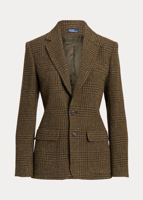 Ralph Lauren Blazer, Herringbone Blazer, Ralph Lauren Slim Fit, Women Ralph Lauren, Glen Plaid, Ralph Lauren Collection, Blazer Fashion, Jacket Design, Wool Plaid