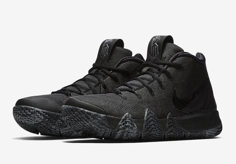 Nike Kyrie 4 Triple Black 943807-008 Release Date Zapatillas Kyrie Irving, Zapatillas Nike Basketball, Kyrie 4, Nike Kyrie, Triple Black, News Website, Trendy Sneakers, On Sneakers, Sneakers Men Fashion