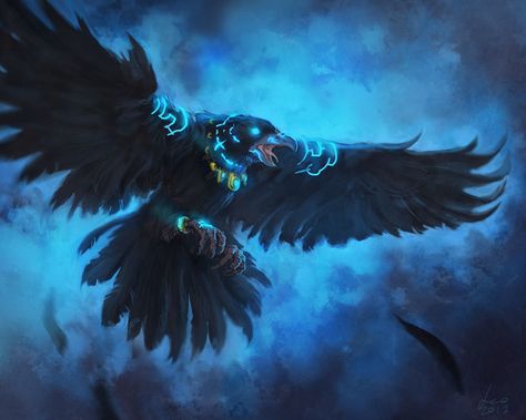 Raven Familiar, Mythical Animals, Raven Art, Heroic Fantasy, Magical Creature, Mythical Animal, Fantasy Beasts, Fantasy Monster, Fantasy Creatures Art