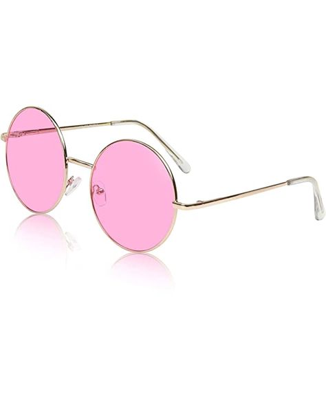 Amazon.com: Round Sunglasses for Women Circle Glasses 60’s 70’s Pink Tinted Oversized Cute : Clothing, Shoes & Jewelry Rose Colored Lenses Aesthetic, Pink Circle Sunglasses, Pink Round Glasses, Pink Tinted Glasses, Pink Glasses Aesthetic, Pink Sunglasses Aesthetic, Pink Glasses, Circle Glasses Frames, Big Round Sunglasses