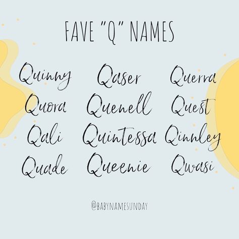 Heidi From Baby Name Sunday🌿 on Instagram: “🌈 Today is some of my favourite names beginning with “Q” What are some of YOUR fave “Q”names? Q names were hard to come by but here are…” Q Names, Rare Names, Rare Baby Names, Unisex Name, Boy Girl Twins, Newborn Care, Guy Names, Girl Names, Kid Names