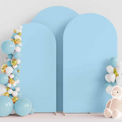 PRICES MAY VARY. 【Arch Covers Package】3 Piece wedding arch cover (Arch stand Not included). Material: Spandex. Color: Dusty Blue. Size: 7.2 x 4ft (HxW) / 6.6x3.3ft (HxW) / 6x2.6ft (HxW). Decorate your party backdrop with our wedding arch covers to create an epic background for your celebration. 【Quality Material】The wedding arch backdrop stand cover is made of elastic spandex material, smooth touching and not easy to wrinkle. Chiara arch backdrop stand covers with light weight, can be easy to cl Chiara Arch, Sky Blue Weddings, Christmas Photo Booth Backdrop, Banquet Decor, Portable Backdrop, Sequin Wall, Backdrop Stands, Blue Patio, Cowboy Birthday Party