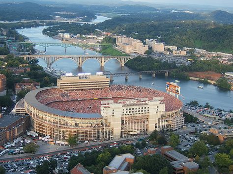 Neyland Stadium - Knoxville, TN Tn Vols Football, Biggest Stadium, Tn Football, Ut Football, Tennessee Knoxville, Rocky Top Tennessee, Neyland Stadium, Gods Country, Tennessee Volunteers Football