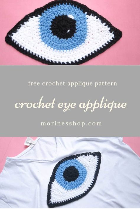 Crochet Eyes Pattern Free, How To Crochet Eyes Free Pattern, Crochet Eye Applique, Crochet Eyes Pattern, Eye Blanket Crochet, Eye Crochet Pattern Free, Eye Granny Square Pattern Free, Crochet Eye Blanket, Crochet Eye Pattern