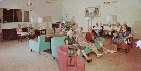 Presbyterian House, Retirement Hotel, St. Petersburg, Florida Catskill Hotel, Catskill Resorts, Retro Interior Design, St Petersburg Florida, Retro Interior, Cat Box, Waiting Rooms, Nursing Home, Cats Meow