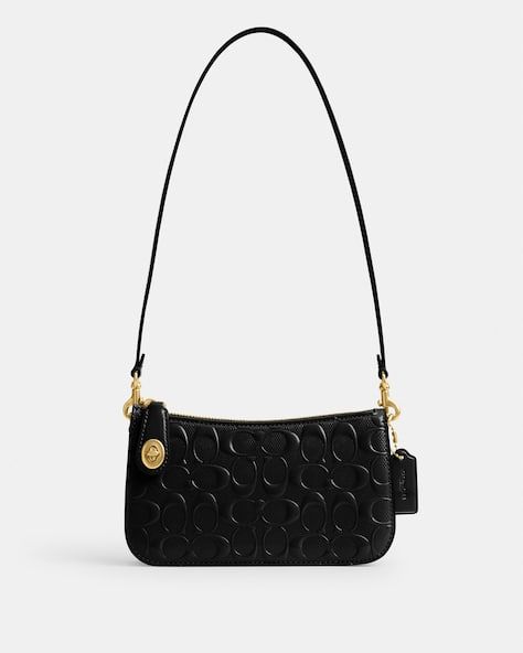 Coach Penn Shoulder Bag, Y2k Designs, Black Coach Bag, Black Coach Purse, Coach Shop, Luxury Bags Collection, Small Shoulder Bags, Girly Bags, Bags Coach