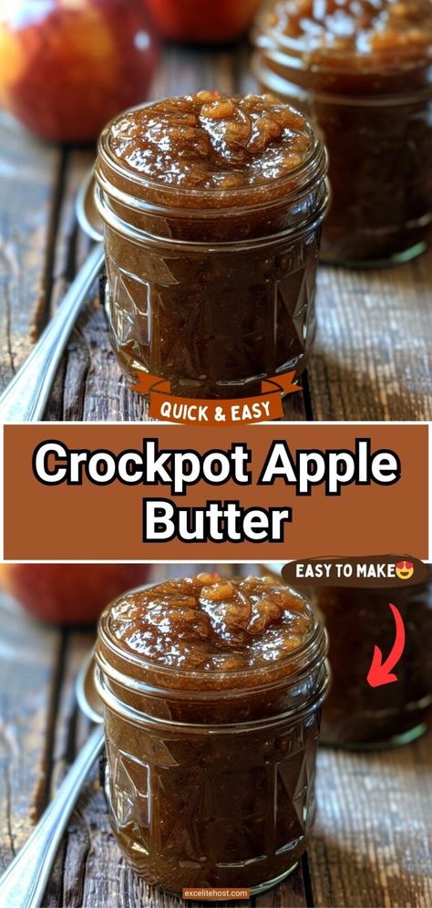 Learn how to make the best slow cooker apple butter recipe in your crock pot. The warm spices in this easy recipe make it a Fall favorite! Easy Crockpot Apple Butter, Crockpot Apple Butter, Rhubarb Jelly, Crockpot Apple, Apple Butter Crock Pot, Slow Cooker Apple Butter, Homemade Apple Butter, Apple Butter Recipe, Butter Crock