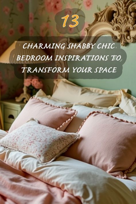 I absolutely love the cozy, romantic feel of shabby chic interiors! This gorgeous bedroom showcases soft pastel colors and layers of plush pillows that invite relaxation and tranquility. Whether it's the floral wallpaper or the delicate details, each element is perfect for transforming your space into a dreamy retreat. French Shabby Chic Bedroom, Shabby Chic Bedrooms On A Budget, Shabby Chic Bedroom Ideas, Chic Bedroom Ideas, Shabby Chic Ideas, Organic Modern Kitchen, Bed Drapes, Cozy Romantic, Fairy Bedroom