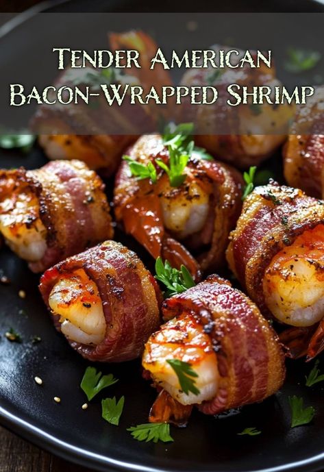 I can't get enough of these delicious Tender American Bacon-Wrapped Shrimp! Each juicy shrimp is perfectly wrapped in crispy bacon, creating a mouthwatering bite that's just irresistible. Perfect for a party appetizer or a cozy night in, these little gems are sure to impress your guests. Try them out for your next gathering! Homemade Banana Pudding Recipe, Wrapped Shrimp, Grilled Halibut, How To Devein Shrimp, Bacon Wrapped Shrimp, Homemade Banana Pudding, Juicy Shrimp, Shrimp Appetizers, Tuna Salad Recipe