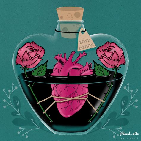 Love Poison Bottle, Love Potion Aesthetic, Heart Potion Bottle, Lamp Tattoo, Love Magnet, Fantasy Map Making, Future Poster, Crown Tattoo Design, Unique Themes