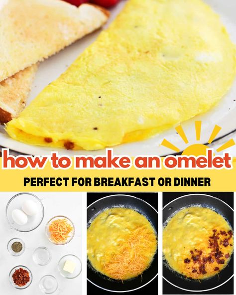 How to make an omelet. How Do You Make An Omelet, Sausage Egg And Cheese Omelet, How To Make A Cheese Omelette, Bacon Egg And Cheese Omelet, Bacon And Cheese Omelette, Making An Omelet, Bacon Omelette Recipe Easy, Perfect Omelette How To Make, Ham And Cheese Omelette Easy