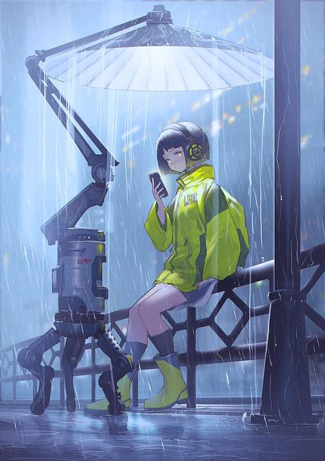 Cyberpunk Anime, 강아지 그림, Seni Dan Kraf, Arte Cyberpunk, Japon Illustration, Arte Inspo, Cyberpunk Art, 판타지 아트, 영감을 주는 캐릭터