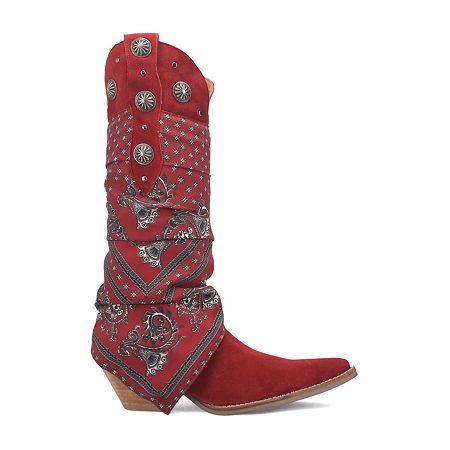 Presenting the elevated version of the Bandida - The Rhapsody leather boot. This 15-inch boot features a 2-inch heel, gorgeous metal medallions and bandana wrap detail. It's the epitome of classic cool girl vibes, exuding confidence and edgy elegance. Features: CushionedClosure Type: Pull OnShaft Circumference: 13 InchesBoot Shaft Height: 15 InchesShoe Heel Height: 2 InchesUpper/Outer Base Material: 100% LeatherShoe Lining Material: LeatherSole Material Content: 100% Thermoplastic-RubberCalf Wi… Heel Cowboy Boots, Cowboy Casual, Edgy Elegance, Knee High Heels, Western Booties, Western Boots Women, Cowboy Boots Women, Fashion Heels, Boots Knee