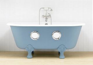 Steampunk Tub Bath, Yellow, Water, Blue