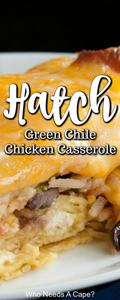 Hatch Green Chile Chicken Casserole will be a dinner that is a family favorite. Great for a large family or make two meals and freeze one for later! #chickencasserole #hatchgreenchile #comfortfoodrecipe