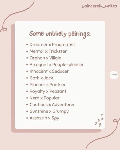 QOTD: what popular tropes feature in your wip? AOTD: found family ofc, as well as a few ballroom scenes, the grumpy mentor with a heart of gold, a sunshine love interest, and a badass female mc;) ♡•°•♡•°•♡•°•♡•°•♡•°•♡•°•♡•°•♡•°•♡•°•♡•°•♡•°•♡•°•♡ Hi everyone! Welcome to the Bookend! If you've been here a while, it's lovely to see you again! If you're new, thanks for stopping by!! I hope you stick around<3 Here, you can share in the joy of words with fellow writers, commiserate with the... How To Write Found Family, Grumpy X Sunshine Scenarios, How To Write A Ballroom Scene, Grumpy X Sunshine Quotes, Grumpy X Sunshine Dialogue, Found Family Trope, Writers Nook, Badass Female, Grumpy X Sunshine