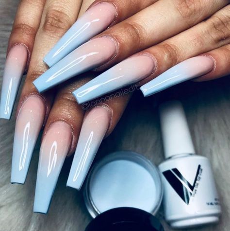 Two Tone Nails Two Tone Nails, Valentino Beauty, Colourful Nails, Summer Nails Beach, Nagellack Trends, Hot Nails, Prom Nails, Nails Coffin, Pretty Acrylic Nails