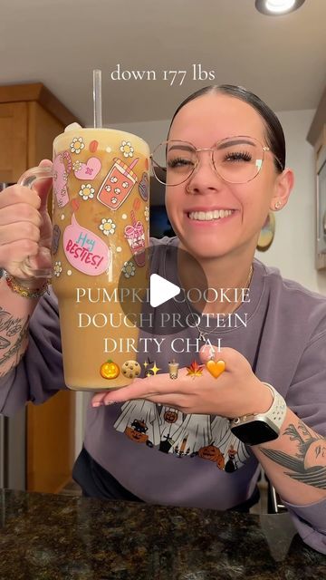 jenna_bariatricbestie on Instagram: "pumpkin cookie dough protein dirty chai 🎃🍪🧋 high protein and low sugar coffee recipe! #proffee #proteincoffee #highprotein #lowsugar #healthyalternative #icedcoffee #dirtychai #fallrecipe #fallvibes #creatorsearchinsights #cleansimpleeats #skinnymixes @cleansimpleeats @skinnymixes" Protein Pumpkin Chocolate Chip Cookies, Pumpkin Spice Premier Protein Shake, Pumpkin Spice Protein Cookies, Pumpkin Protein Coffee Shake, Pumpkin Spice Protein Coffee, Proffee Protein Coffee, Pumpkin Cookie Dough, Cookie Dough Protein, Premier Protein Shakes