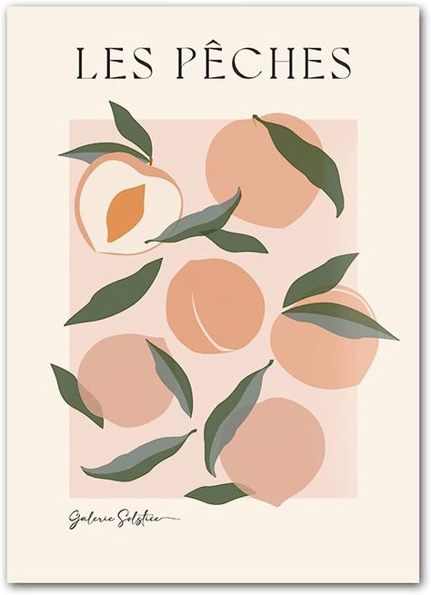 Pink Peach Poster and Prints Modern Wall Art Fruit Green Leaf Canvas Painting Boho Nordic Aesthetic Pictures for Living Room Decor50x70cmx1No Frame : Amazon.ca: Home Light Beige Sofa, Warm Lamps, Shelf Plants, Sofa Kitchen, Summer Tones, Wooden Shelving, Fruit Poster, Art Aesthetic Room, Peach Print