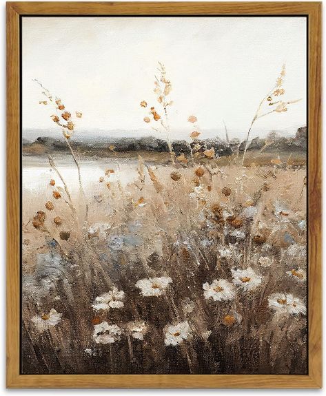 PRICES MAY VARY. 【Framed Wall Art Vintage】The vintage wall art for living room decor captures the beauty and tranquility of nature, bringing a sense of wonder into your living space. The framed vintage bathroom wall art decor is ideal for farmhouse /French Country decoration, this artwork adds a rustic touch to your bathroom, bedroom, and living room, creating a serene and cozy atmosphere. 【Premium Materials】 Immerse yourself in the superior craftsmanship of this high-quality fall canvas wall ar Bathroom Wall Decor Art, Field Landscape, Wildflower Field, Rustic Bathroom Decor, Canvas Painting Landscape, Retro Wall Decor, Floral Poster, Watercolor Canvas, Autumn Landscape