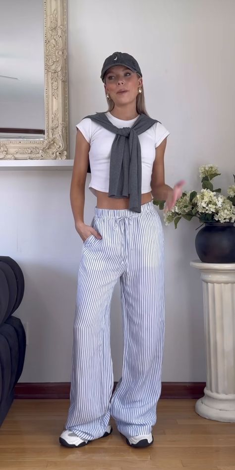 Oversized Top Outfit Summer, Layered Singlet Outfit, Europe Fits Spring, Denmark Style Outfit, Linen Pants And Tshirt Outfit, Aesthetic European Outfits, Europe In June Outfits, Sweden Outfit Summer, Denmark Summer Outfits