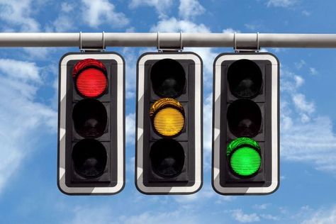 There's a perfectly good explanation for those familiar traffic light colors The post This Is Why Traffic Lights Are Red, Yellow and Green appeared first on Reader's Digest. Trip Wire Alarm, Green Traffic Light, Trip Wire, Safe Driving Tips, Above The Line, Us School, Traffic Signal, Improve Brain Function, Traffic Light